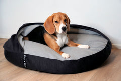 PAIKKA Recovery Burrow Hundebett – Grau, 60 Cm, Mit Memory-Schaum & FIR-Gewebe Für Besseren Schlaf